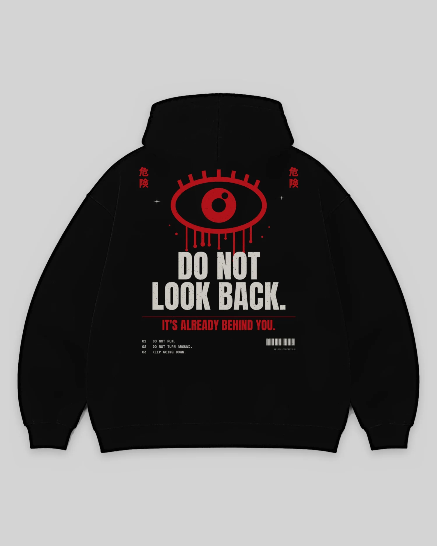DO NOT LOOK BACK HOODIE - BLACK – Rückseite