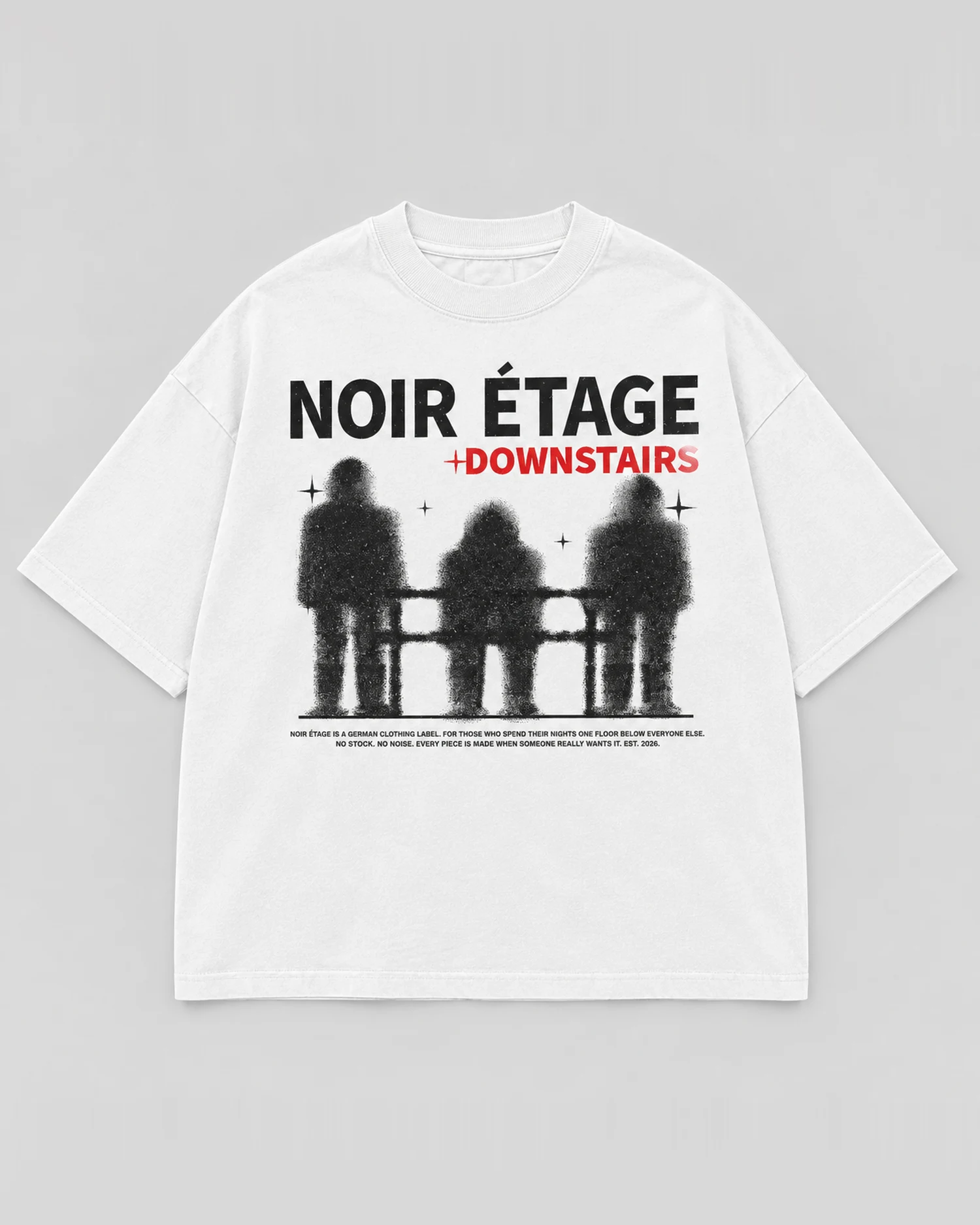 DOWNSTAIRS T-SHIRT - WHITE – Vorderseite