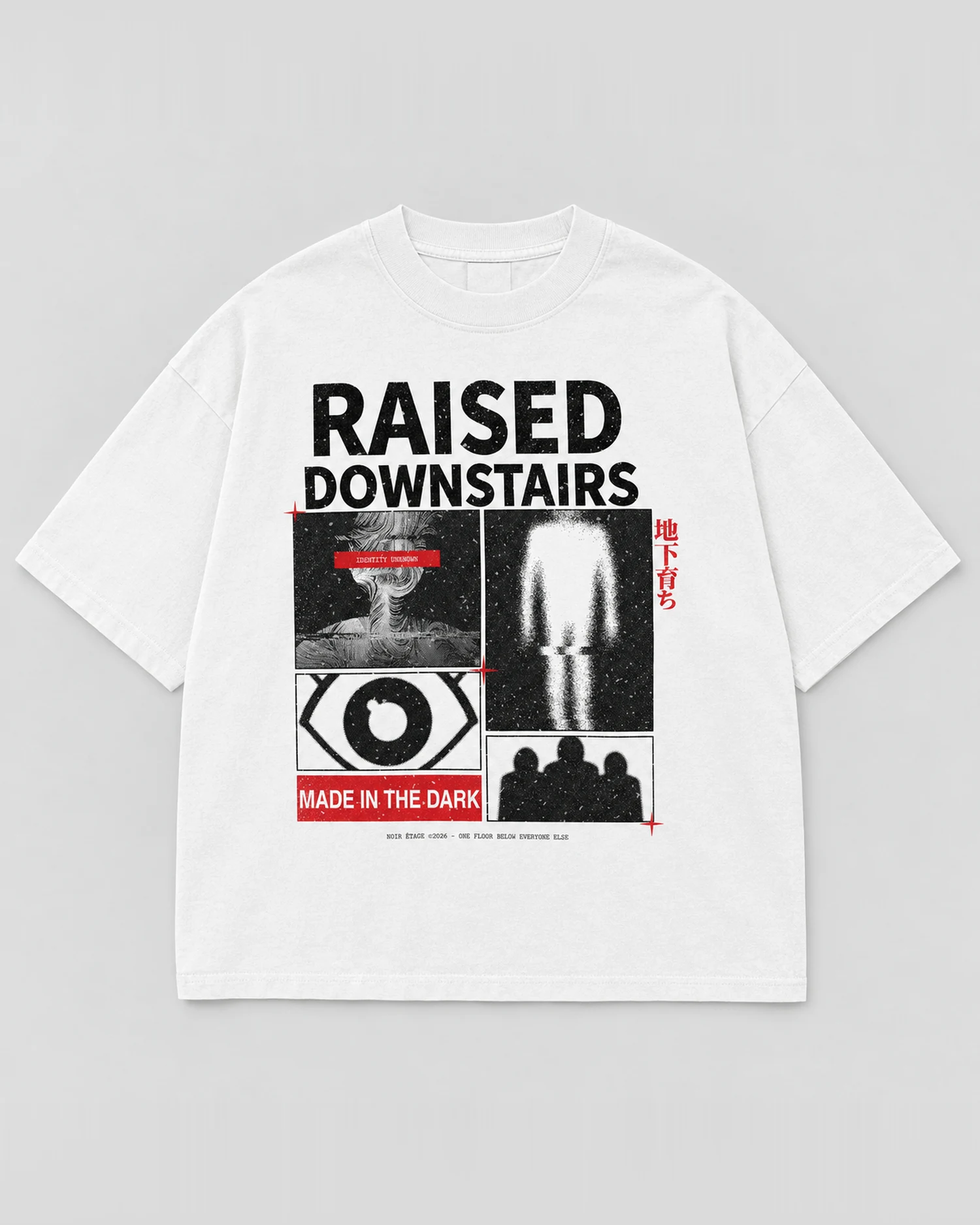 RAISED DOWNSTAIRS T-SHIRT - WHITE
